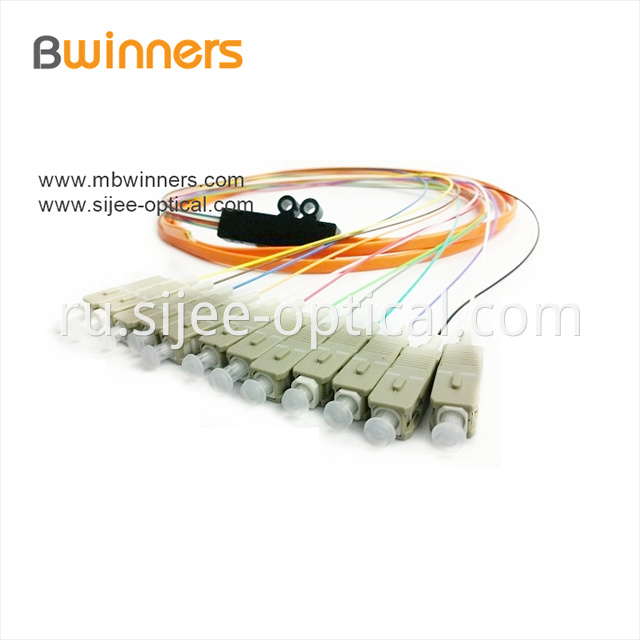 Single Mode 12 Core Scupc Ribbon Optic Cable Pigtail